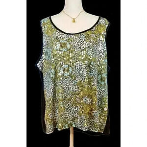CATO Woman SEQUIN TUNIC Top MULTI-COLOR Lightweight Shirt STRETCH size 4x 26/28